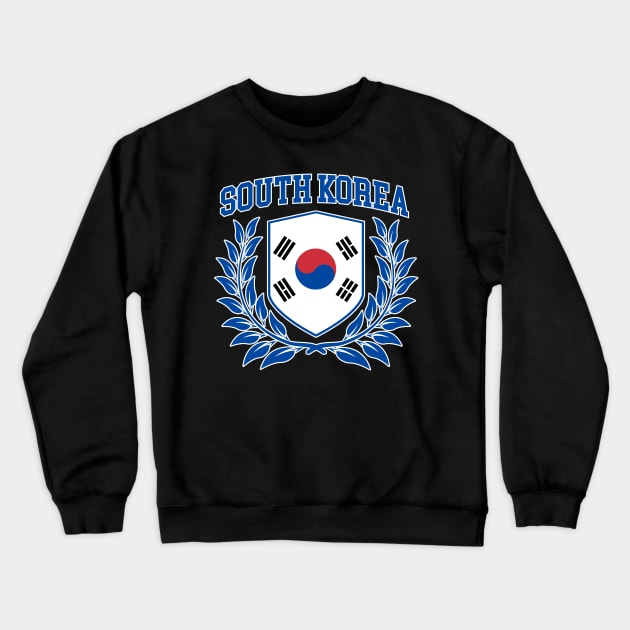 South Korea - Collegiate Crest Crewneck Sweatshirt by Vector Deluxe